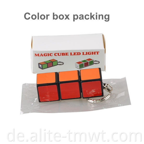 Werbegeschenk PVC Kunststoff Mini Magic Cube LED Schlüsselbund Taschenlampe